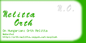 melitta orth business card